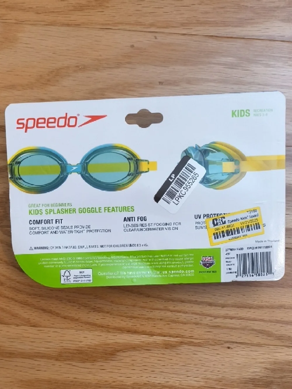 Speedo Kids Swim Goggles Ages 3-6 NWT
